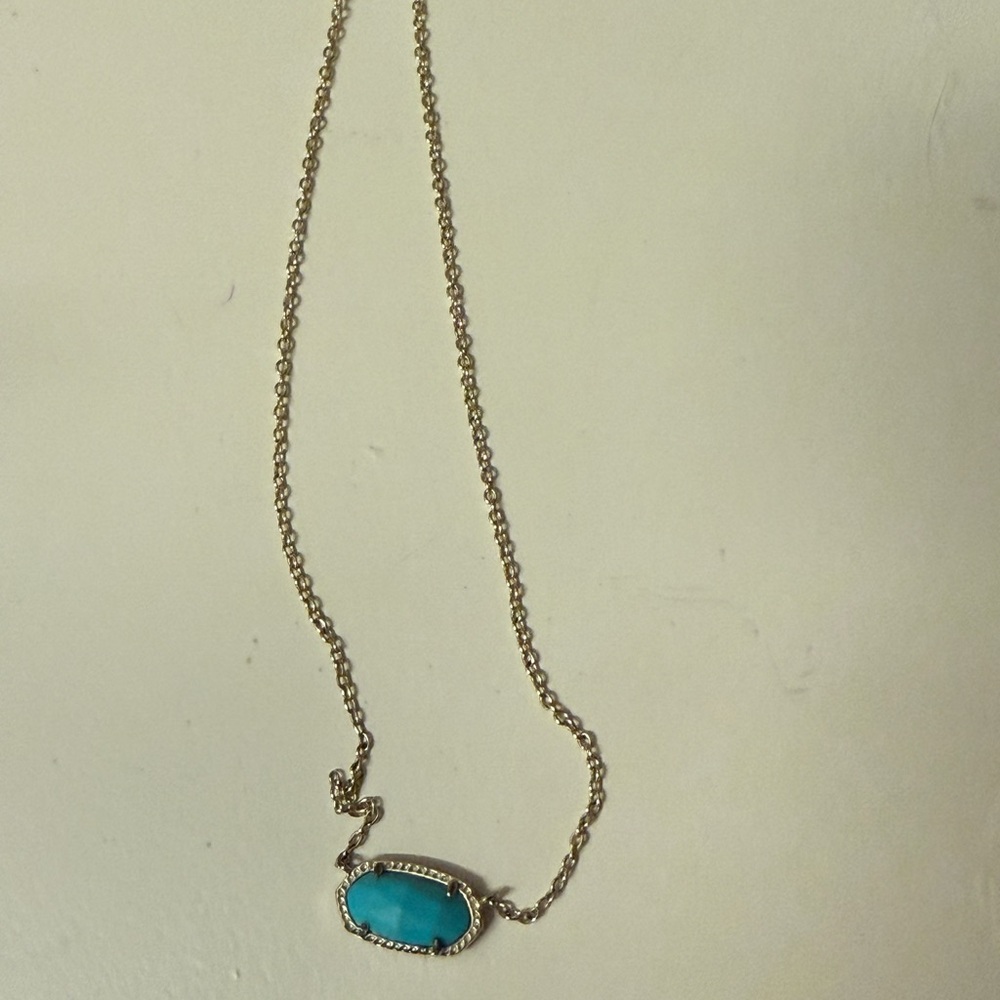 Kendra Scott Gold and Turquoise Pendant Necklace